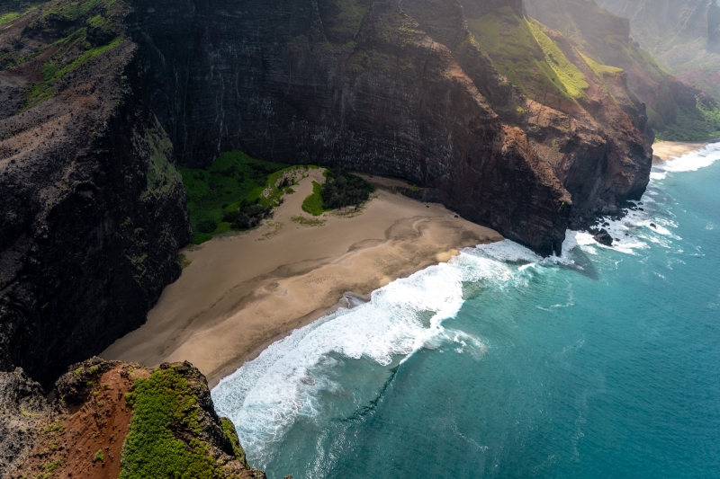 photo plage paradisiaque hawaï vue d en haut fond écran paysage mer
