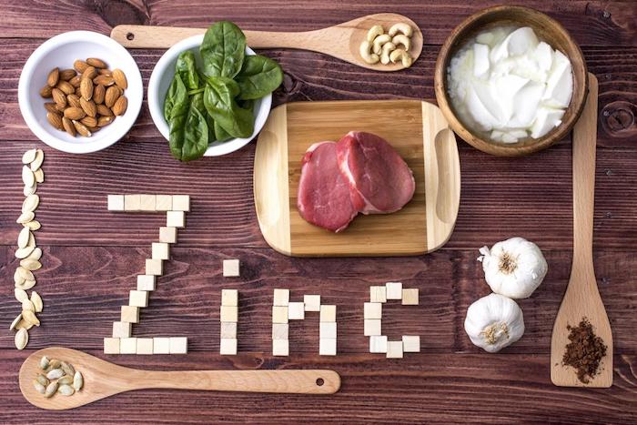 produits aliemntaires riches en zinc amandes champignons épinards viande