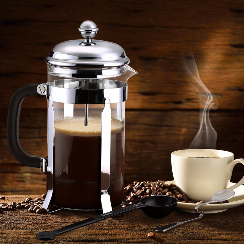 café latte recette cafetière à piston et des grains du café