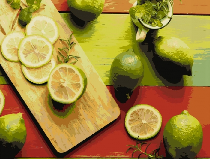 comment faire un punch trancher un citron vert sur une plaque de bois