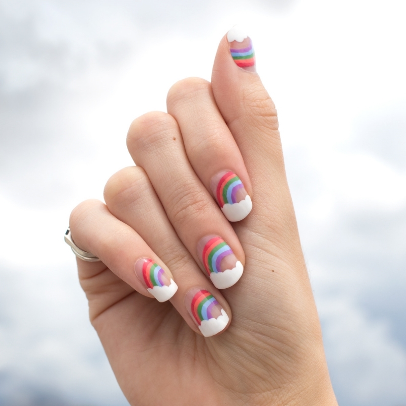 couleur ongle nail art facile arc en ciel manucure