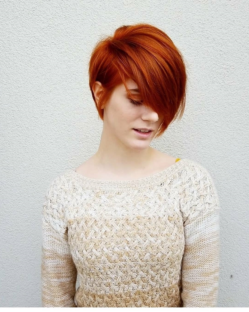 The idea of ​​a short pixie hairstyle, short haircut, coloring trend woman