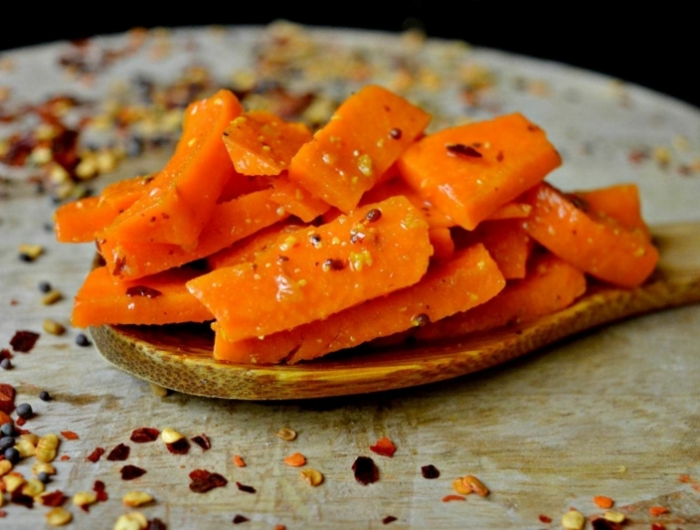 blanchir carotte mariner les carottes aux piments rouges
