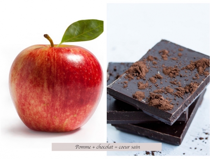 combinaison pomme et chocolat santé du coeur bienfaits du chocolat noir