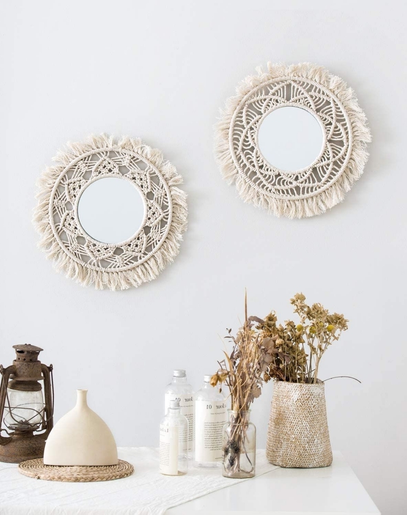 comment décorer un miroir sans cadre corde macramé création