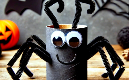 deco halloween en carton araignee noire