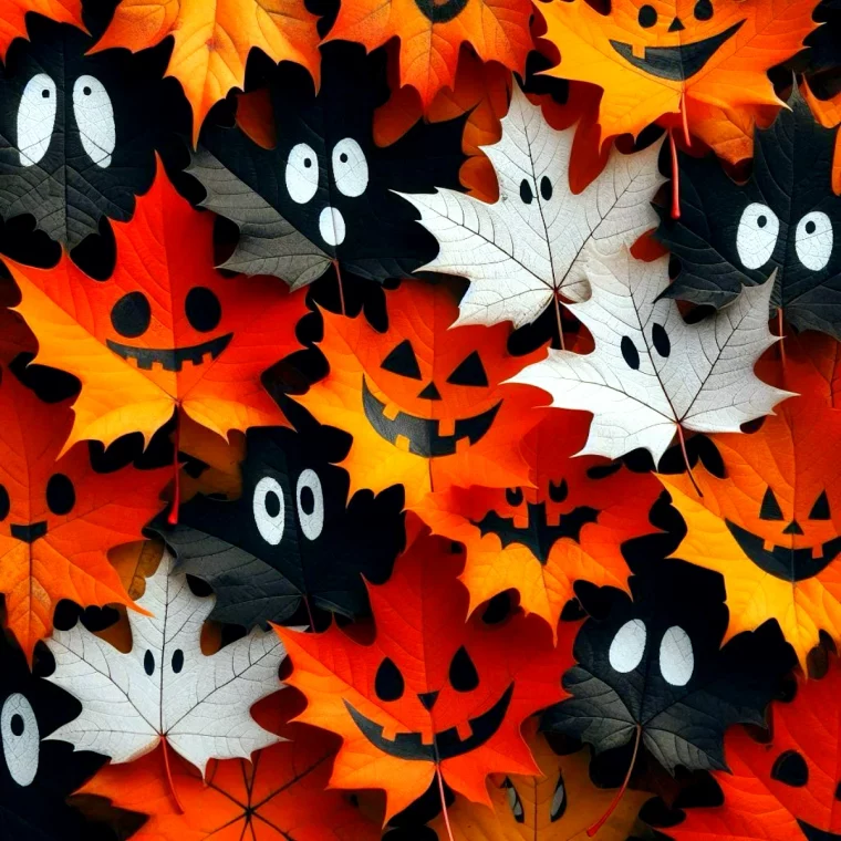 des feuilles mortes colores pour la deco de halloween