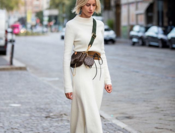 ensemble jupe et haut chic blanc avec bottes en faux croco noir ensemble ceinturé