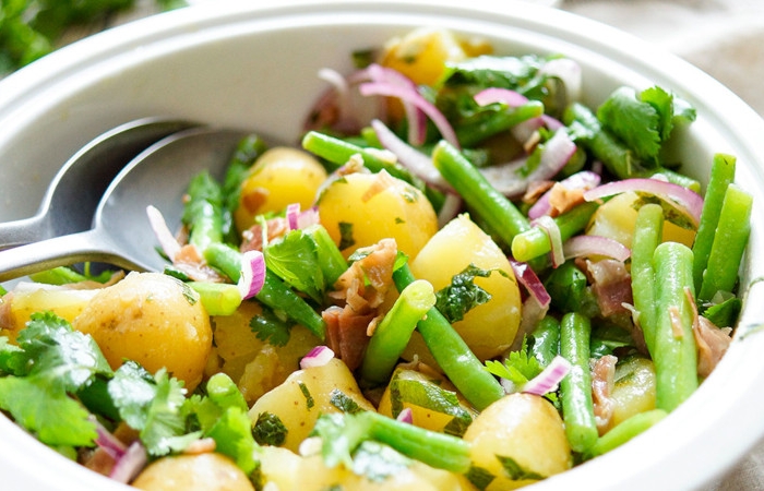 salade pomme de terre froide vinaigrette avec haricots verts