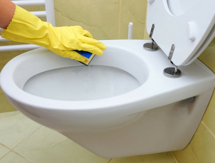 vinaigre blanc et vinaigre d alcool nettoyer les toilettes avec une éponge