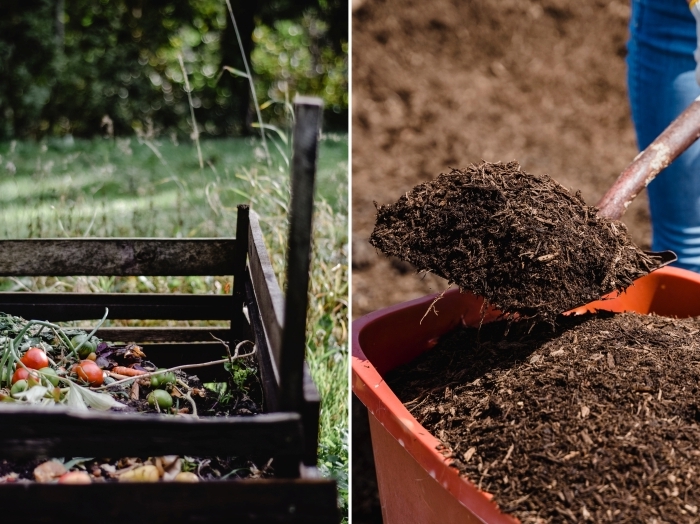 astuces de jardin fabriquer un composteur utilisation coquille de noix compost