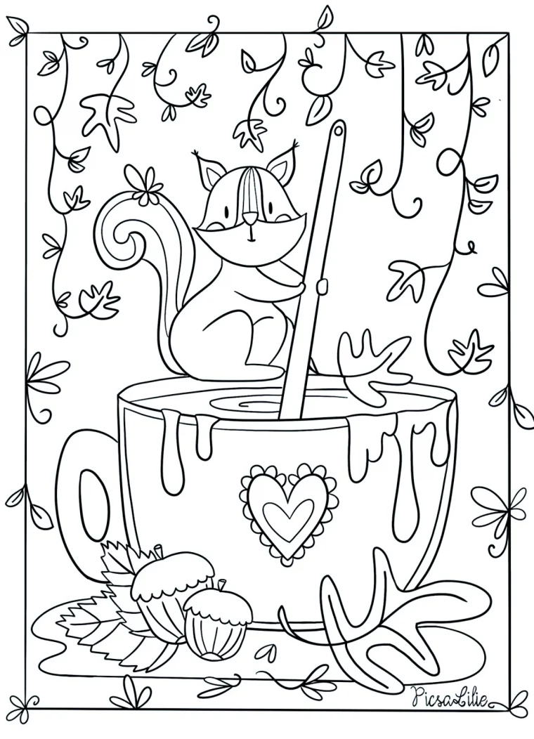 coloriage automne art therapie pour adultes dessins