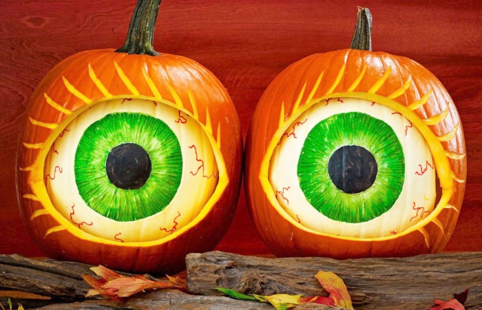 comment faire une citrouille d halloween des yeux verts géants citrouille oeil