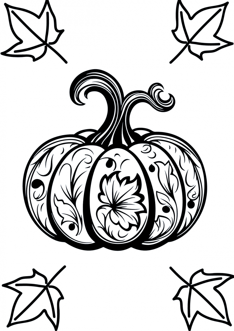 design coloriage d automne gratuit archzine citrouille feuilles