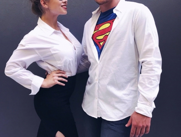 déguisement d halloween couple celebre superman film costume facile