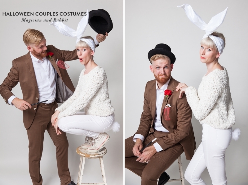déguisement halloween couple lapin blanc magicien costume dernière minute