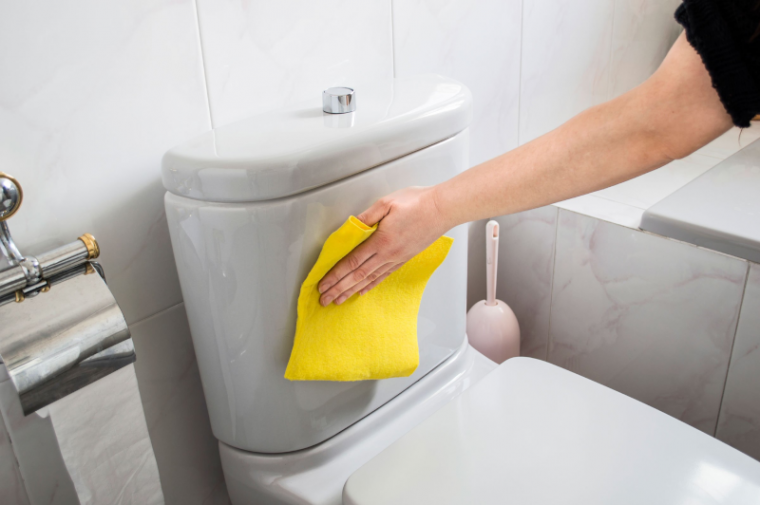 nettoyer wc et le réservoir a l aide de jus de citron et une éponge #2