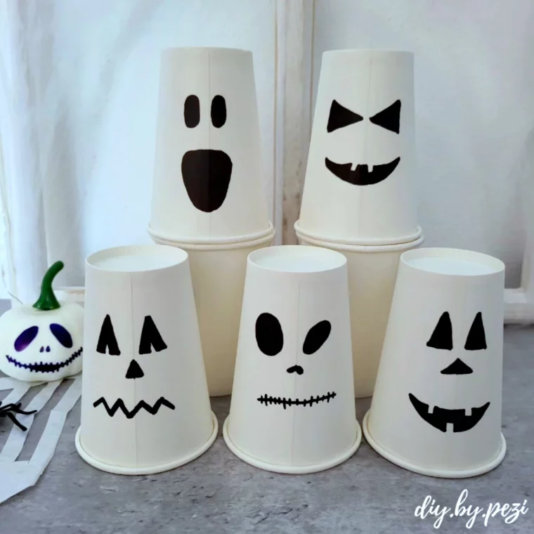 photohpres simples pour halloween dessins sur des verres en papier