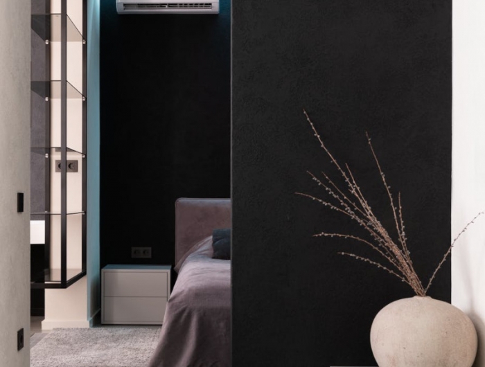 amenagement petit espace décorer une chambre au style moderne mur noir