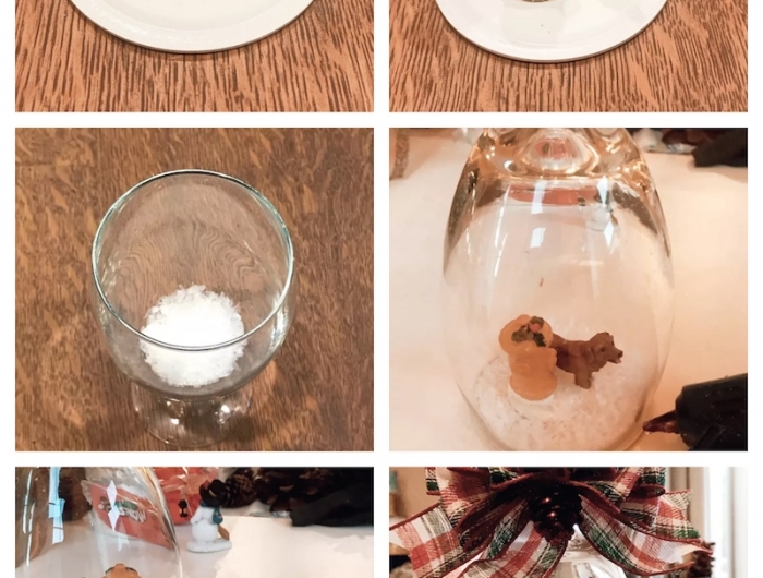comment décorer un verre pour faire une boule de neige diy decoration de noel pas cher