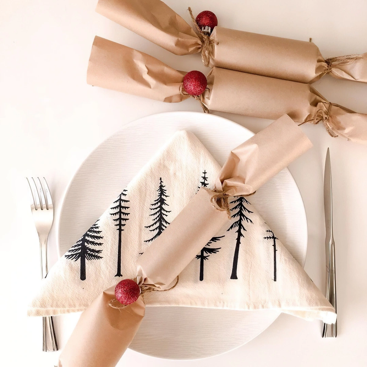 crackers avec des rouleaux de papier toilette assiette blanche serviette