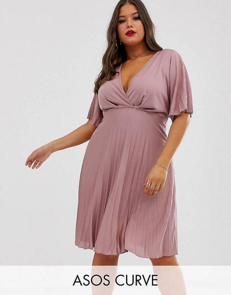asos curves robe empire coupe genoux fluide