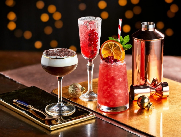 cocktails de noel rouges a base de vodka et jus de canneberges décoration