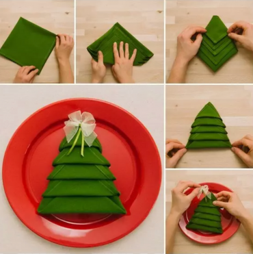 cristmass napkin fold diy tutorial