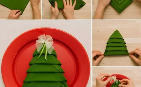 cristmass napkin fold diy tutorial