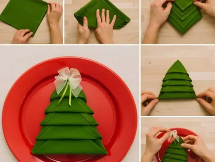 cristmass napkin fold diy tutorial