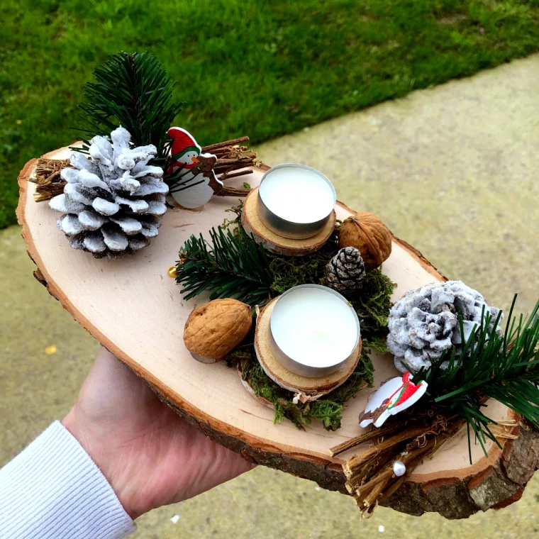 decoration de noel pour la table a faire soi meme naturel