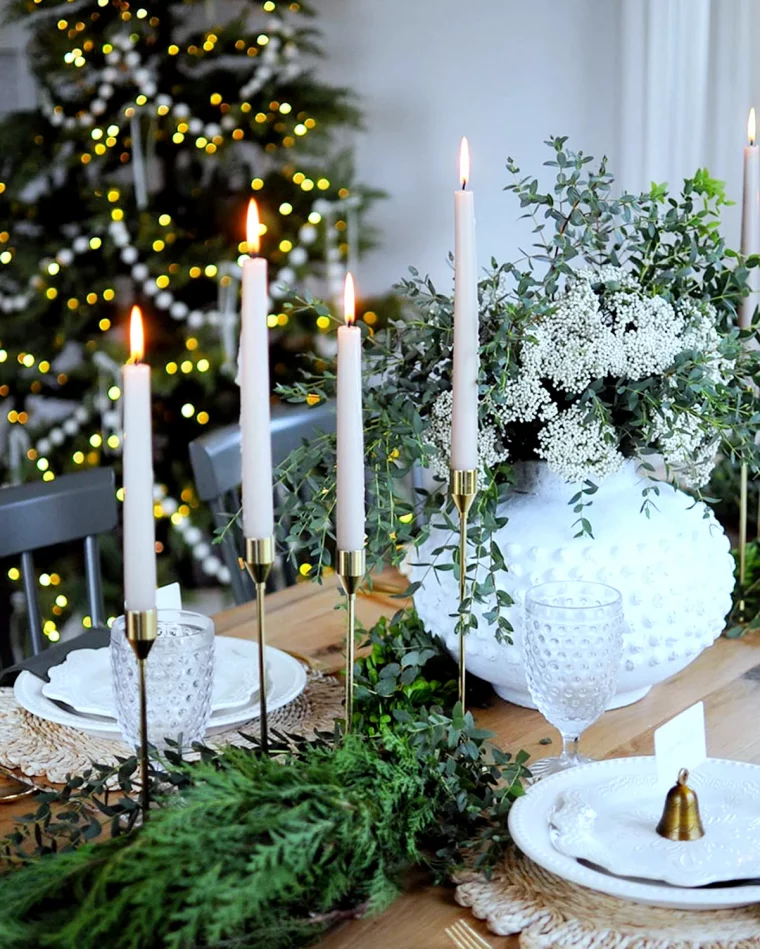 decoration table centre avec des bougies