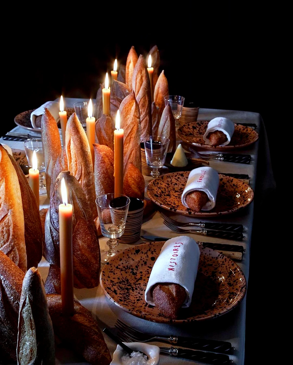 decoration table de noel avec baguettes