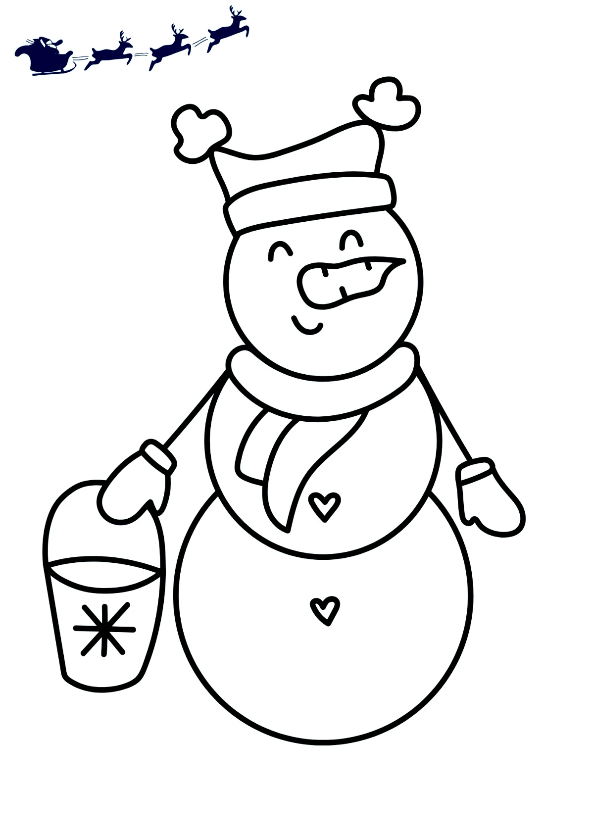 dessin sur le theme de noel facile bonhomme de neige