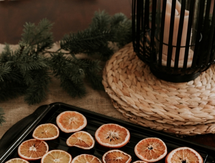 guirlande orange sechees plat allant au four rondelles agrumes