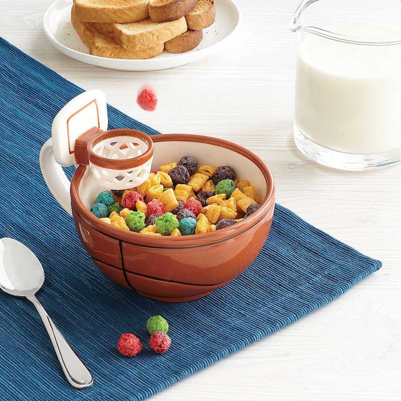 idée de bol de petit déjeuner motif basketball pour cereales