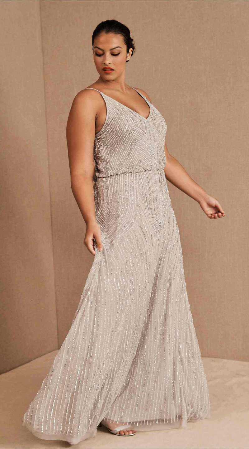 robe longue pour femme femme ronde argentée robe de soirée ceinturée