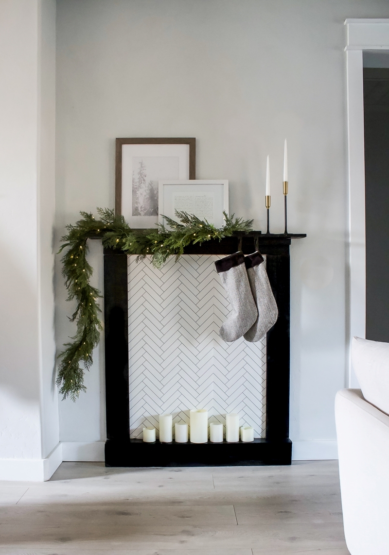 style minimaliste déco scandinave fausse cheminée noel