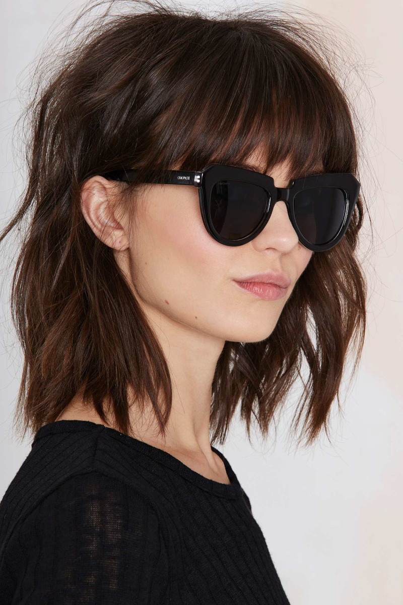 Plunge cropped with wavy sunglasses