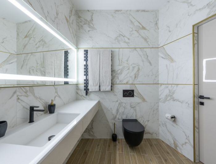 carrelage wc tendance 2022 murs en marbre pour les toilettes