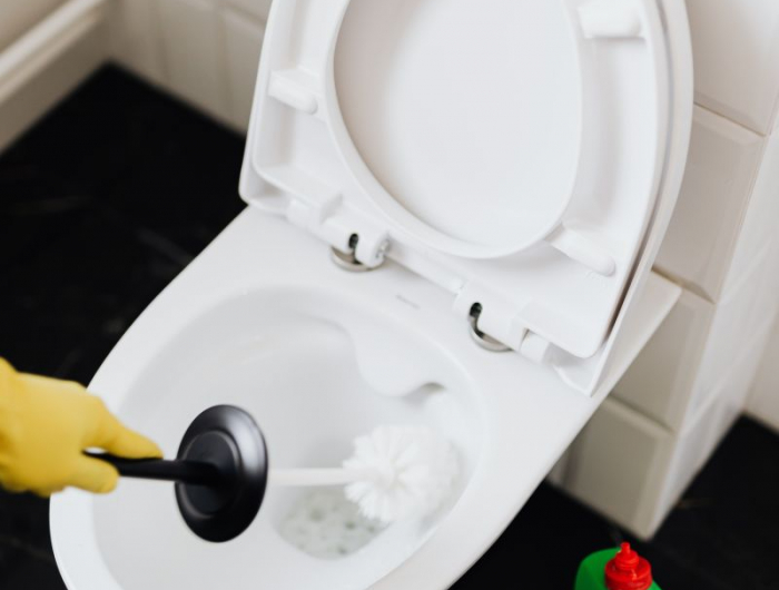 deboucher canalisation wc nettoyer les toilettes avec une brosse