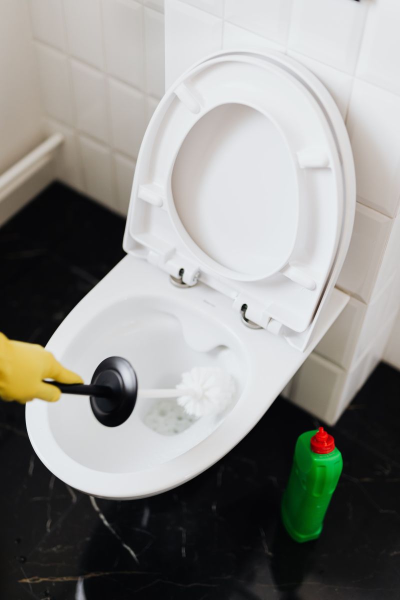 deboucher canalisation wc nettoyer les toilettes avec une brosse