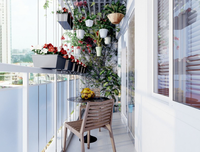 deco balcon etroit ensemble bistro pour terrasse plantes d exterieur