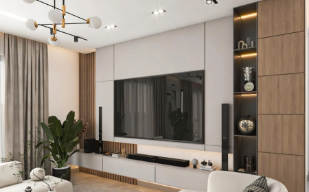deco salon blanc plafond eclairage moderne rangement verticale