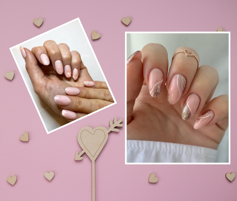 manucure amour saint valentin ongles vernis or nail art