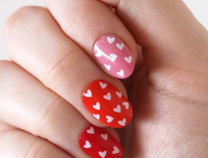 nail art coeur manucure multicolore ongles amour dessins