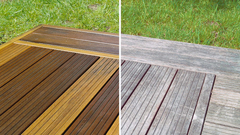 nettoyer sa terrasse en bois avant et après