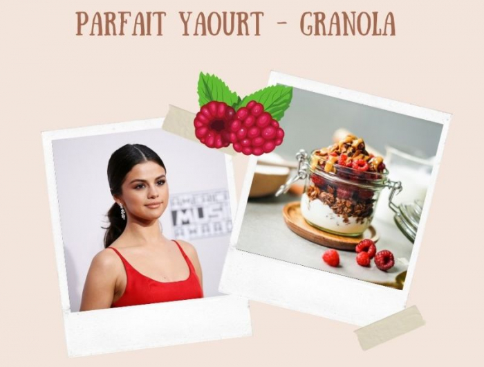selena gome regime celebrite petit dejeuner equilibre pot yaourt et granola