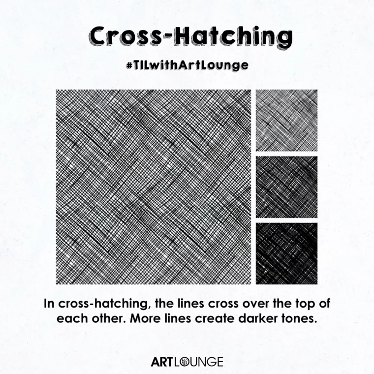 technique cross hatching hachures croisees lignes opposees