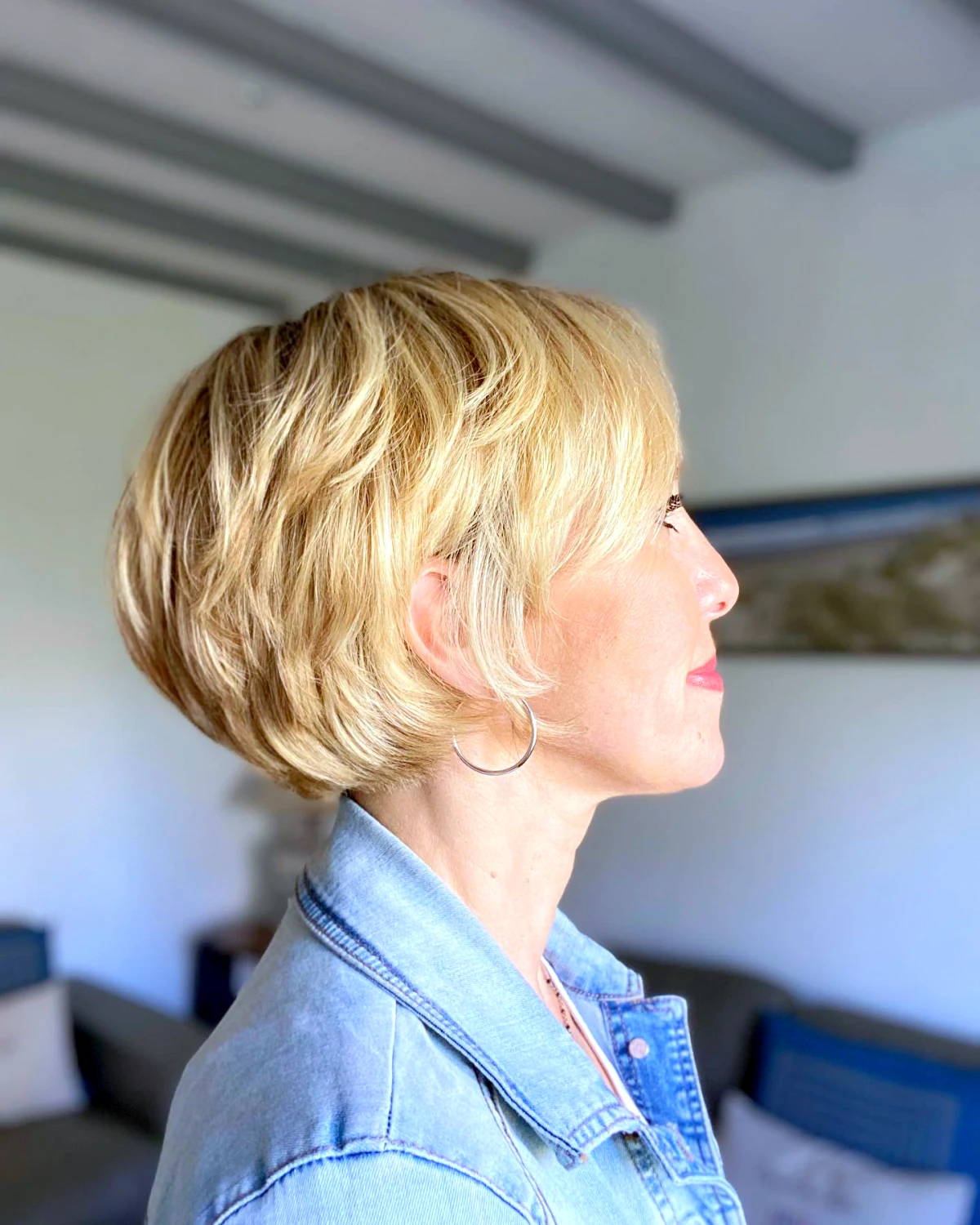coupe volume pour cheveux fins femme 50 ans blonde